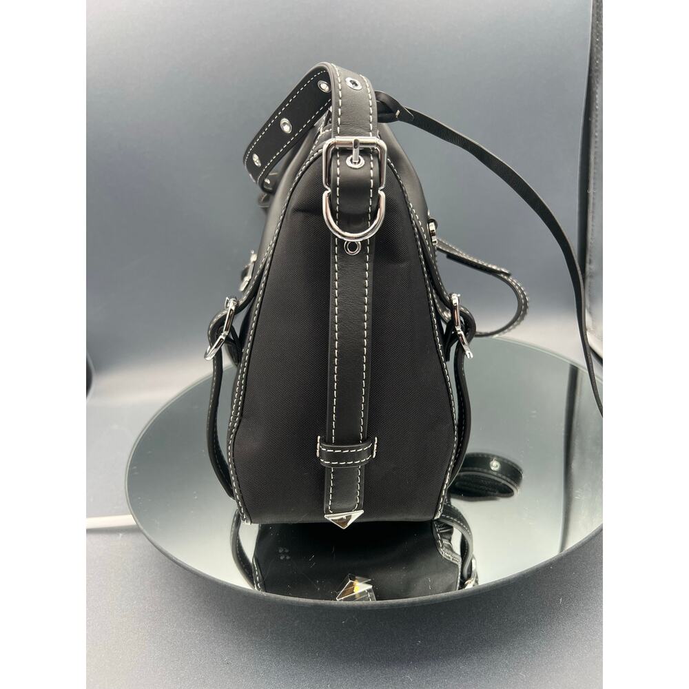 3.1 Phillip Lim Pashli Moto Nylon Satchel in black with silver-tone hardware - Picture 8 of 13
